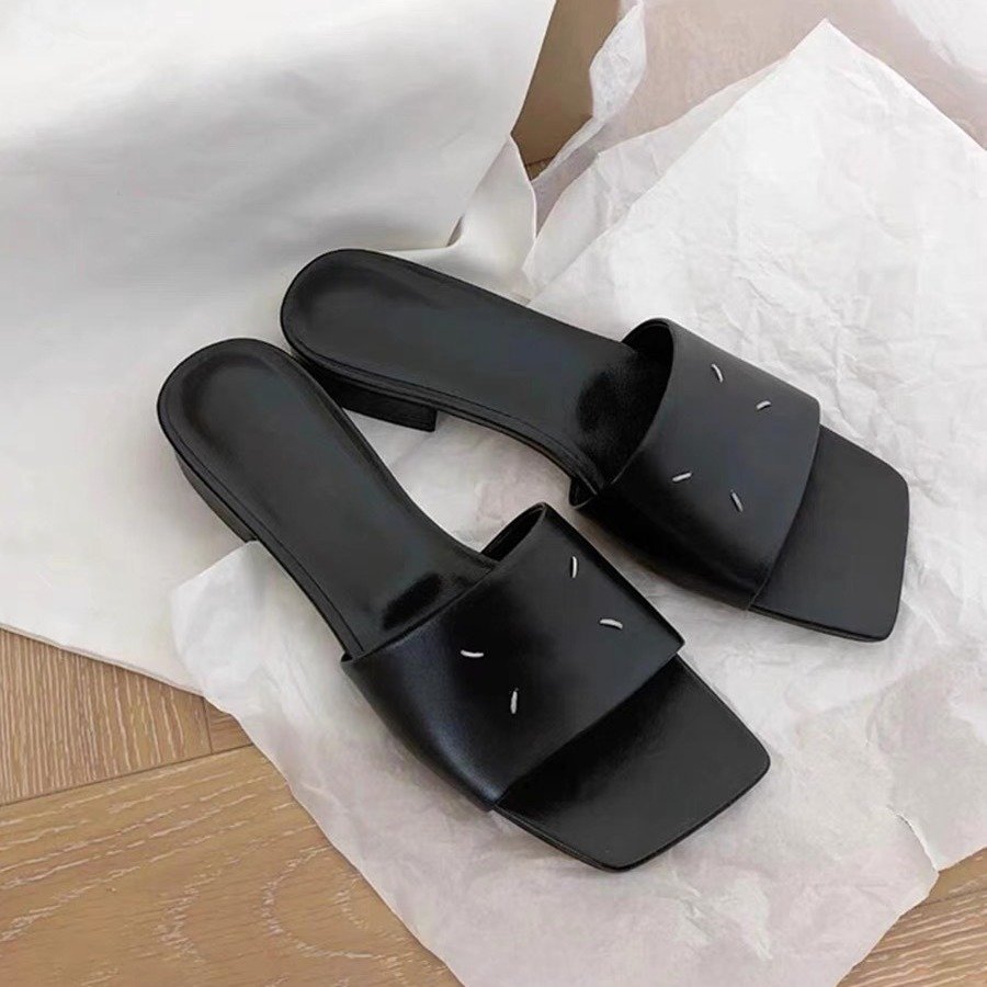 Women’s Sheepskin Open-Toe Block Heel Slide Sandals